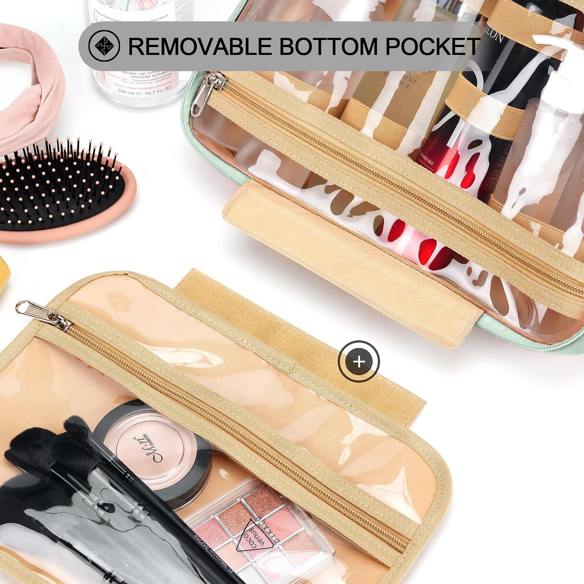 COOSKY Neceser colgante de viaje para mujeres y hombres, con 6 fund...