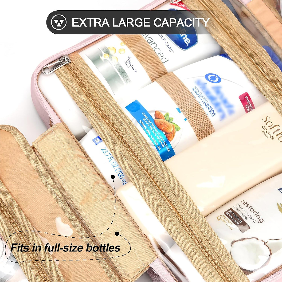 Neceser colgante de viaje para mujeres y hombres, con 6 fundas de b...