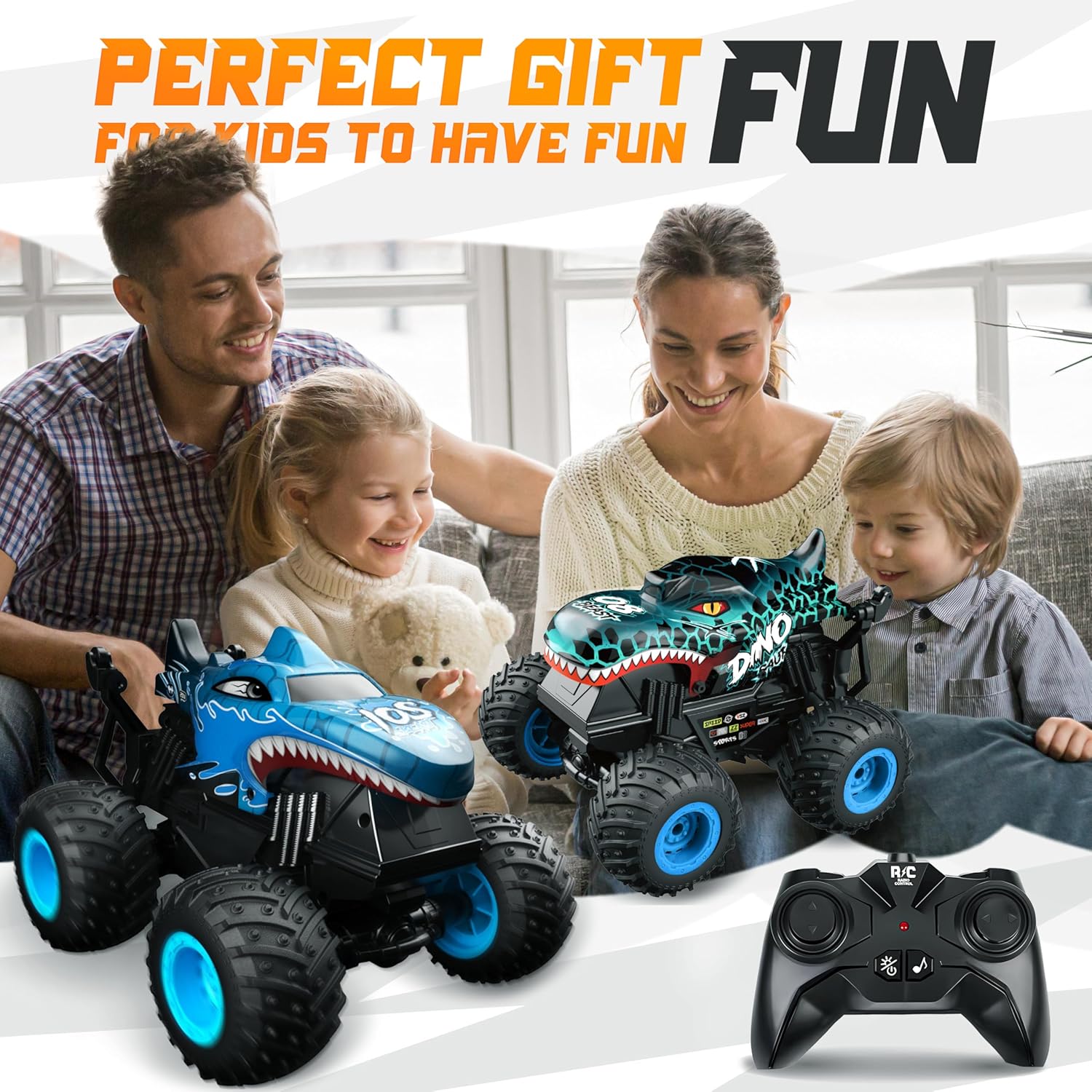BEZGAR Monster Truck Toys - Camiones monstruo a control remoto con...