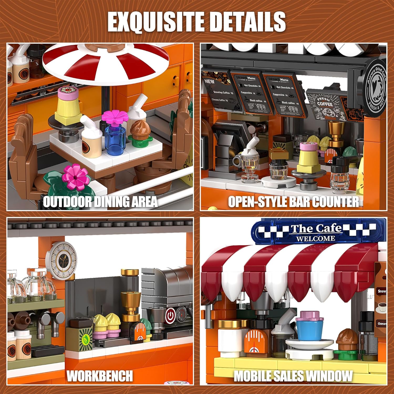 EITOLNR City Coffee House - Juego de bloques de construcción de 118...