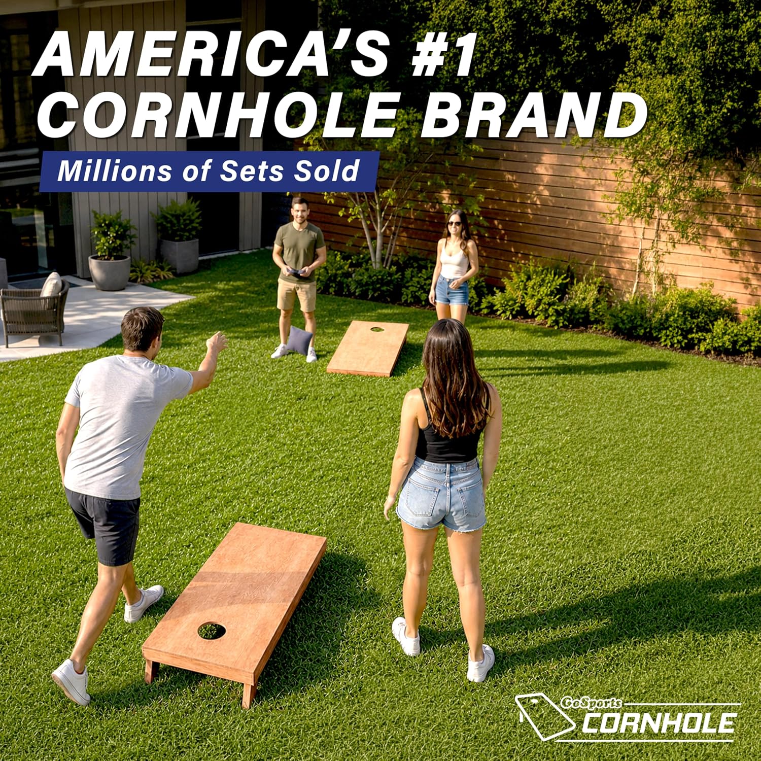 GoSports Juego de tablas de cornhole de madera de tamaño reglamenta...