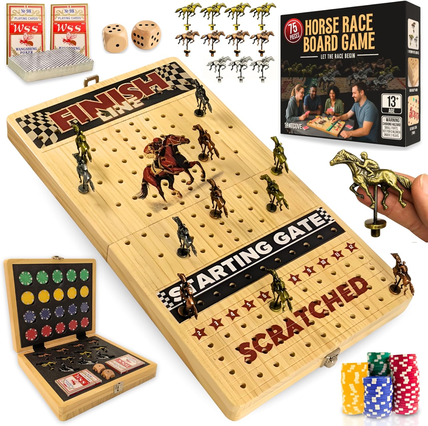 Juego de mesa de carreras de caballos - Gran tablero plegable de ca...