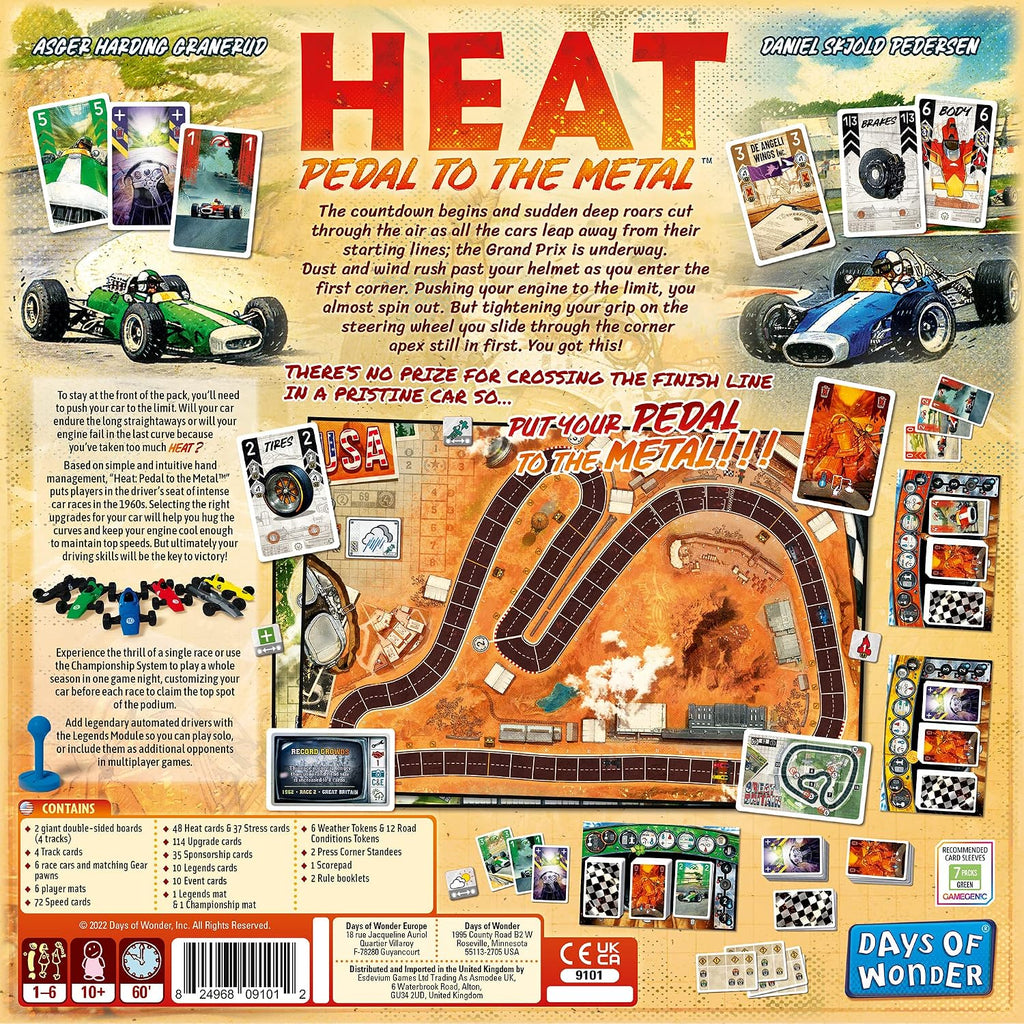 Asmodee HEAT: Pedal to the Metal - Juego de mesa intenso de carrera...