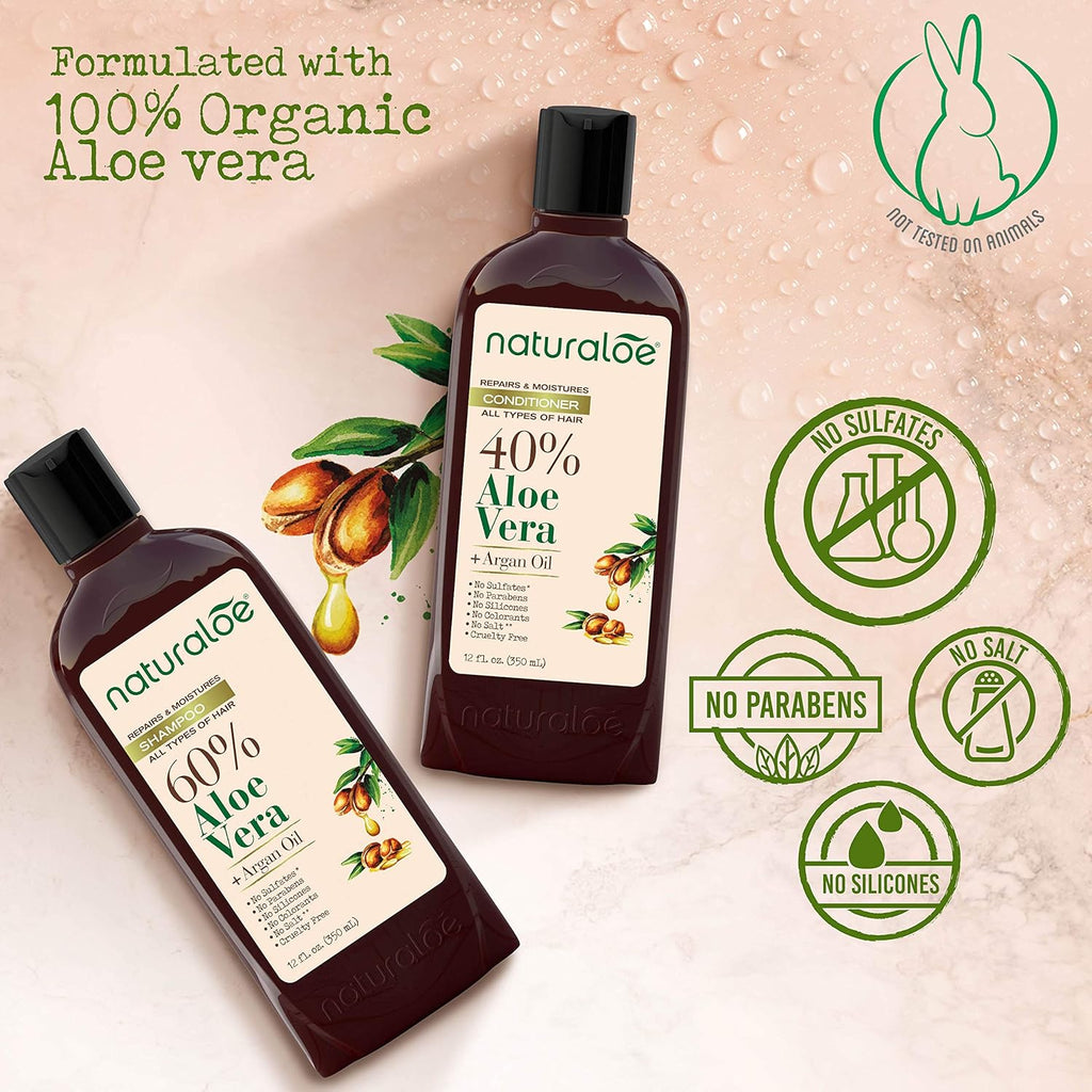 Naturaloe - Champú y acondicionador de reparaciones y humectaciones...