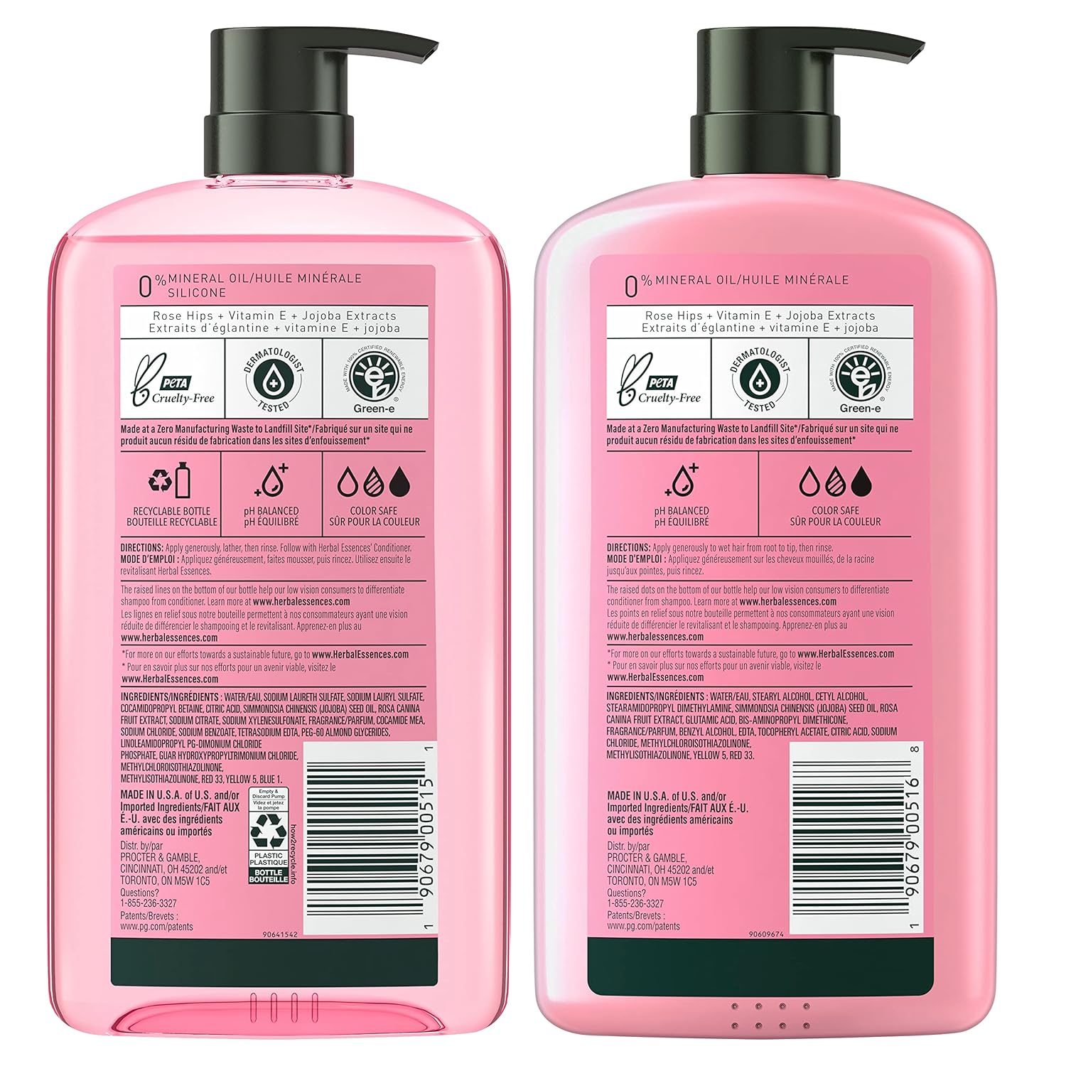 Herbal Essences Juego de champú y acondicionador, rosa mosqueta, co...