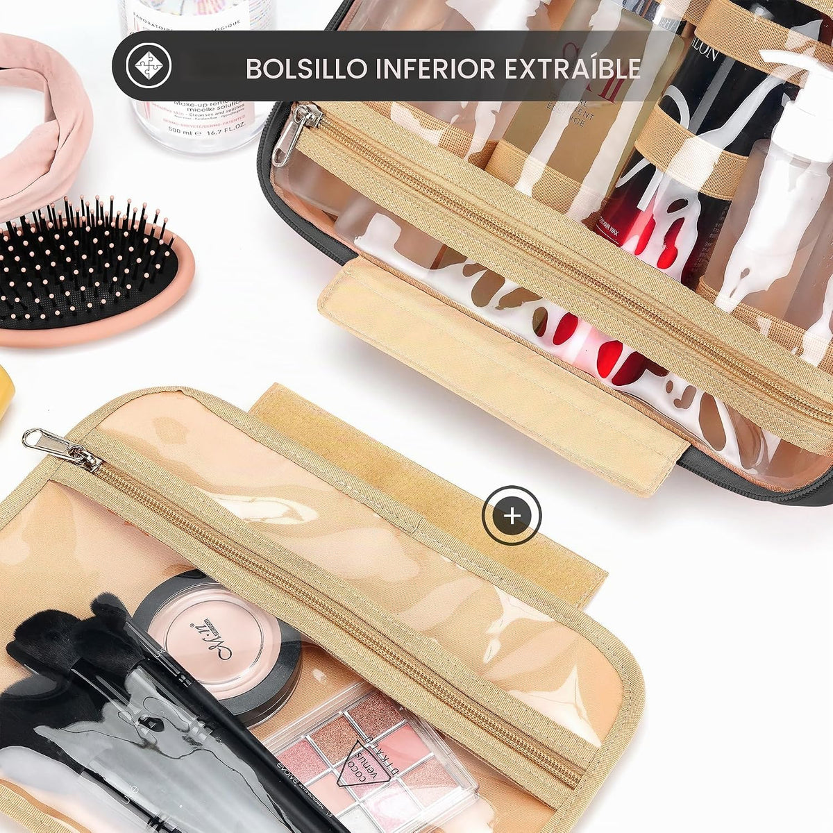 Neceser colgante de viaje para mujeres y hombres, con 6 fundas de b...