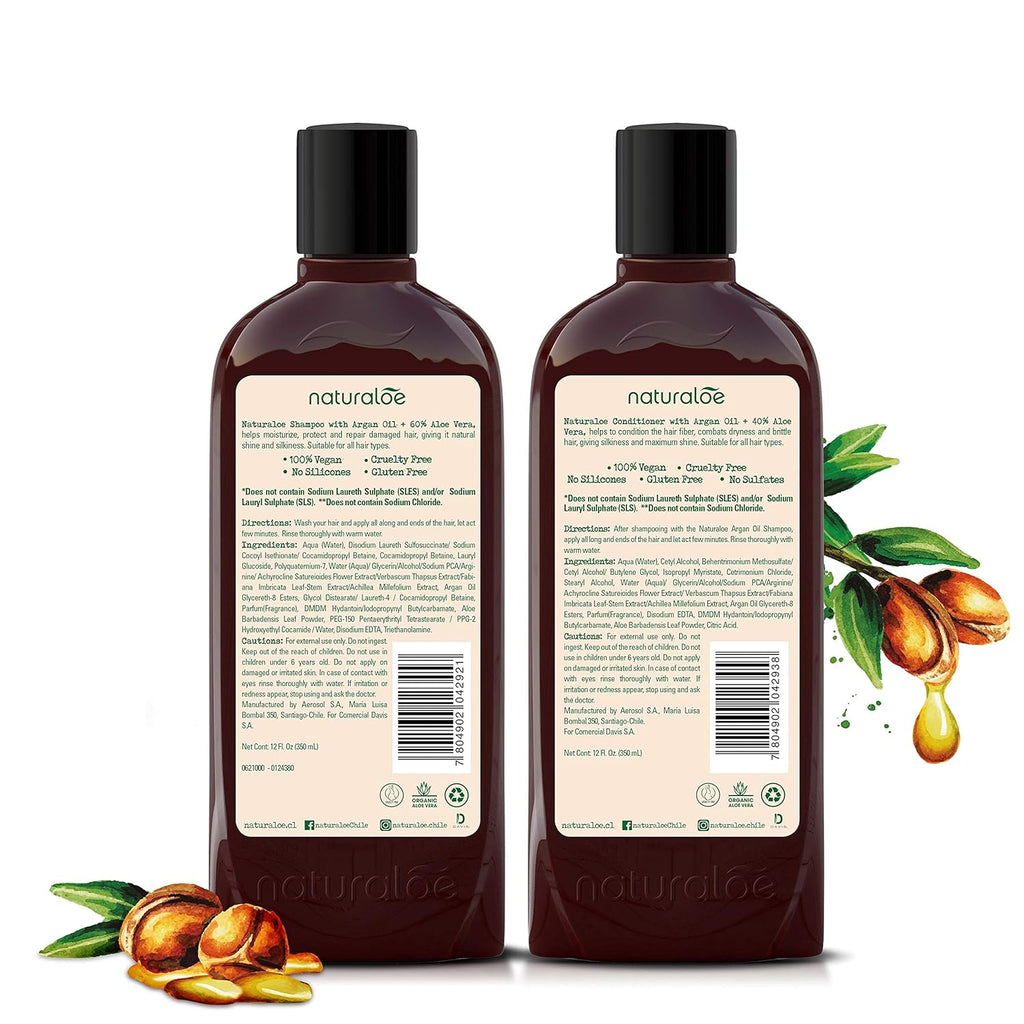 Naturaloe - Champú y acondicionador de reparaciones y humectaciones...