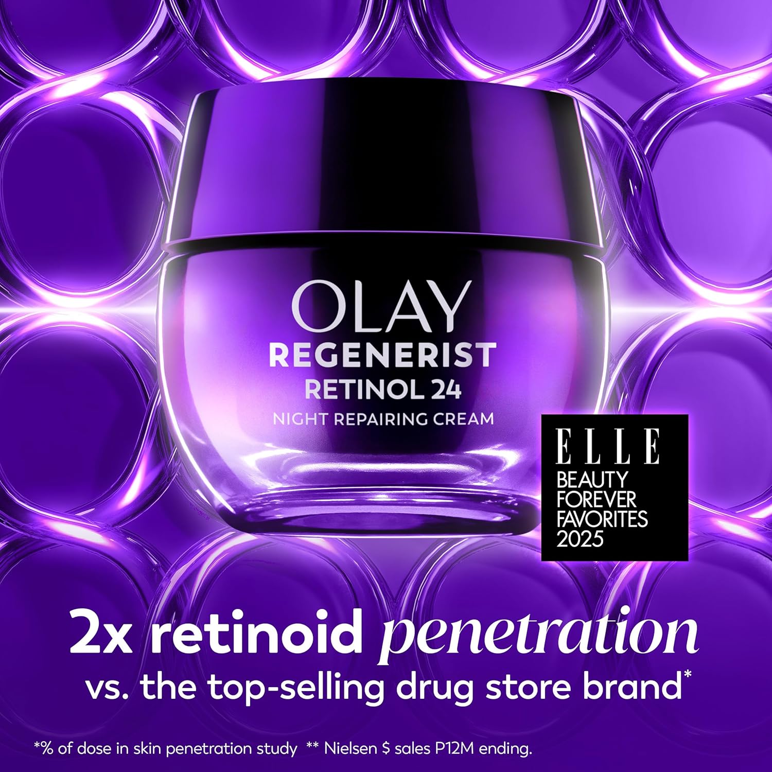 Olay Crema de noche de retinol para mujeres, hidratante facial anti...