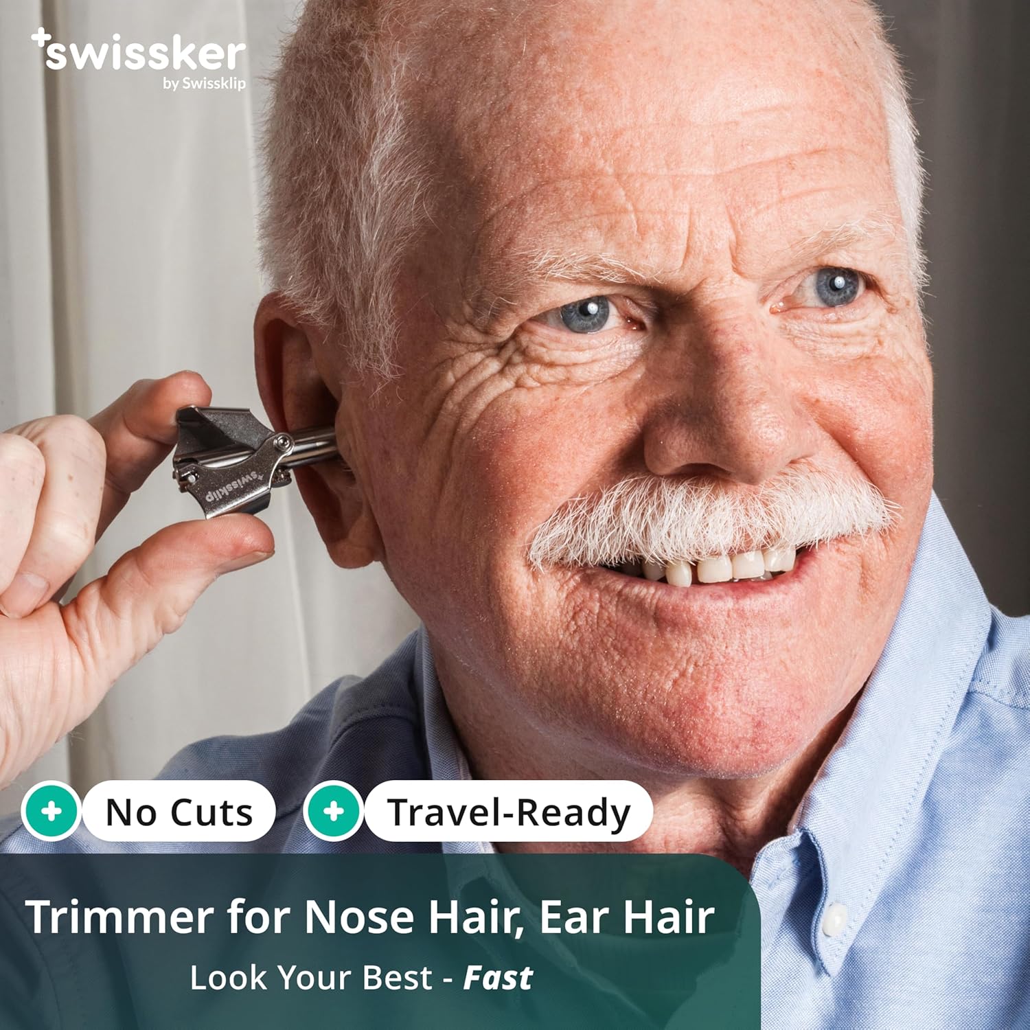 Swissklip Swissker - Recortadora de pelo de nariz para hombres, rec...
