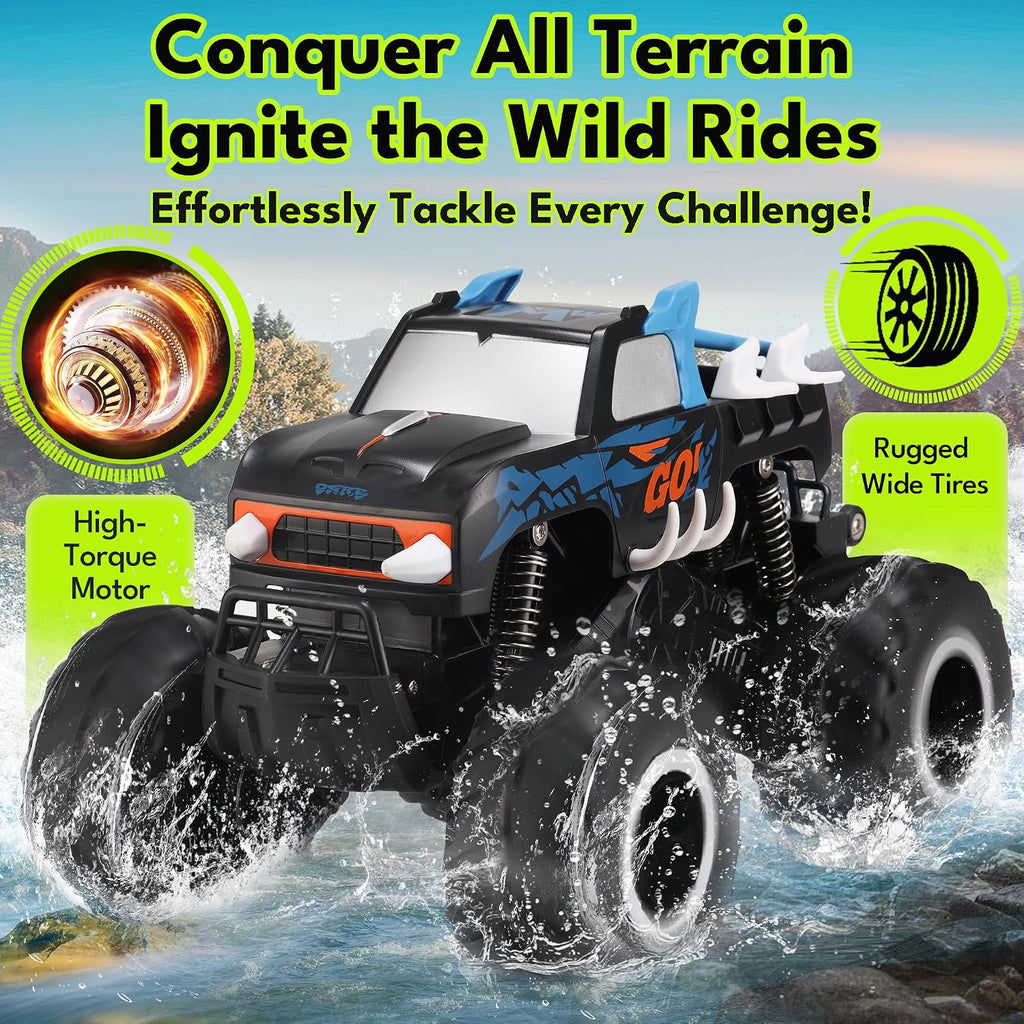 Threeking 1:16 Coches de juguete impermeables RC Monster Truck Cami...