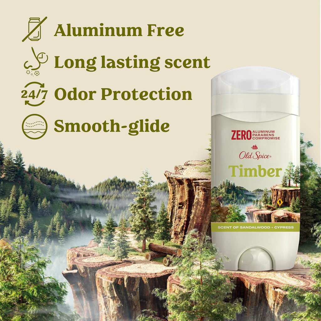Old Spice Desodorante sin aluminio para hombres, Timber con sándalo...