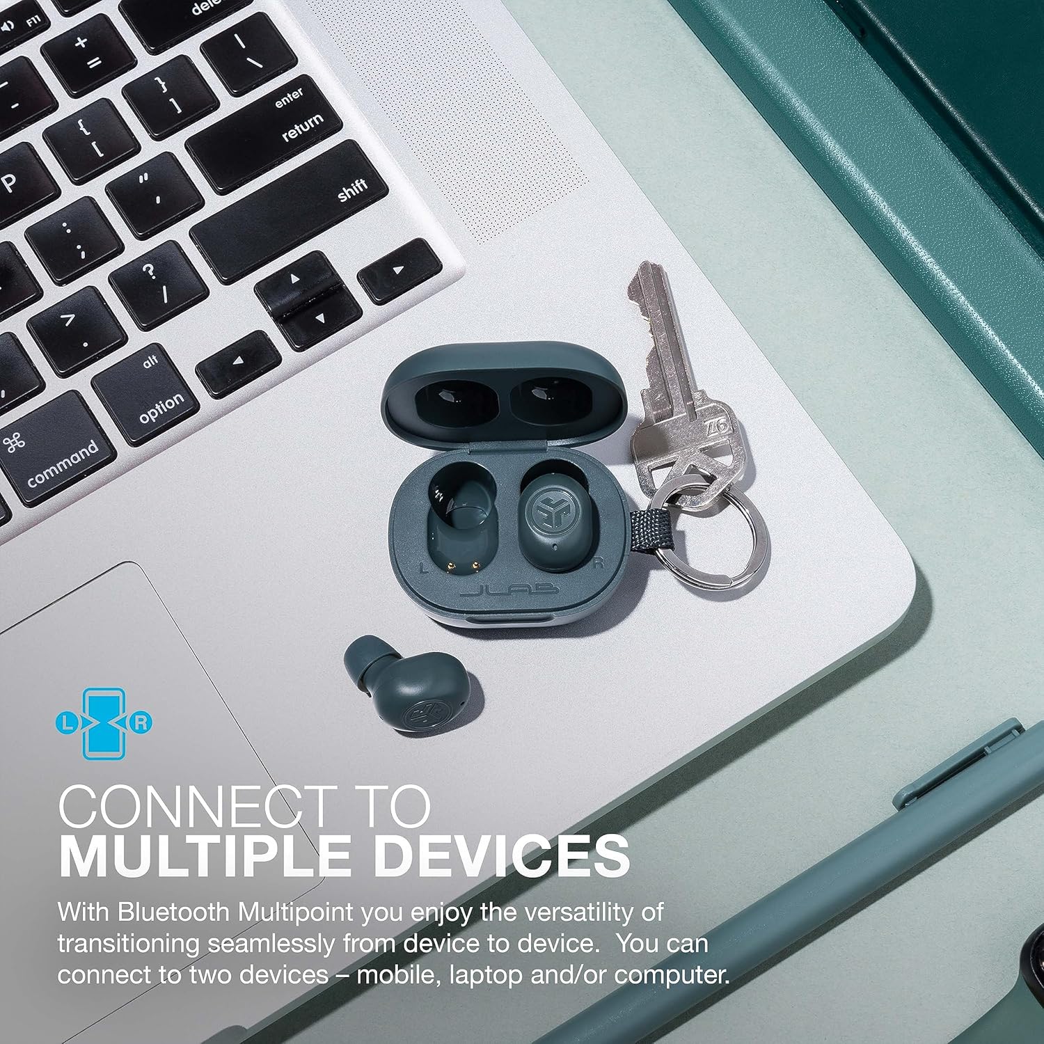JLab JBuds Lux ANC - Paquete de auriculares sobre la oreja con auri...