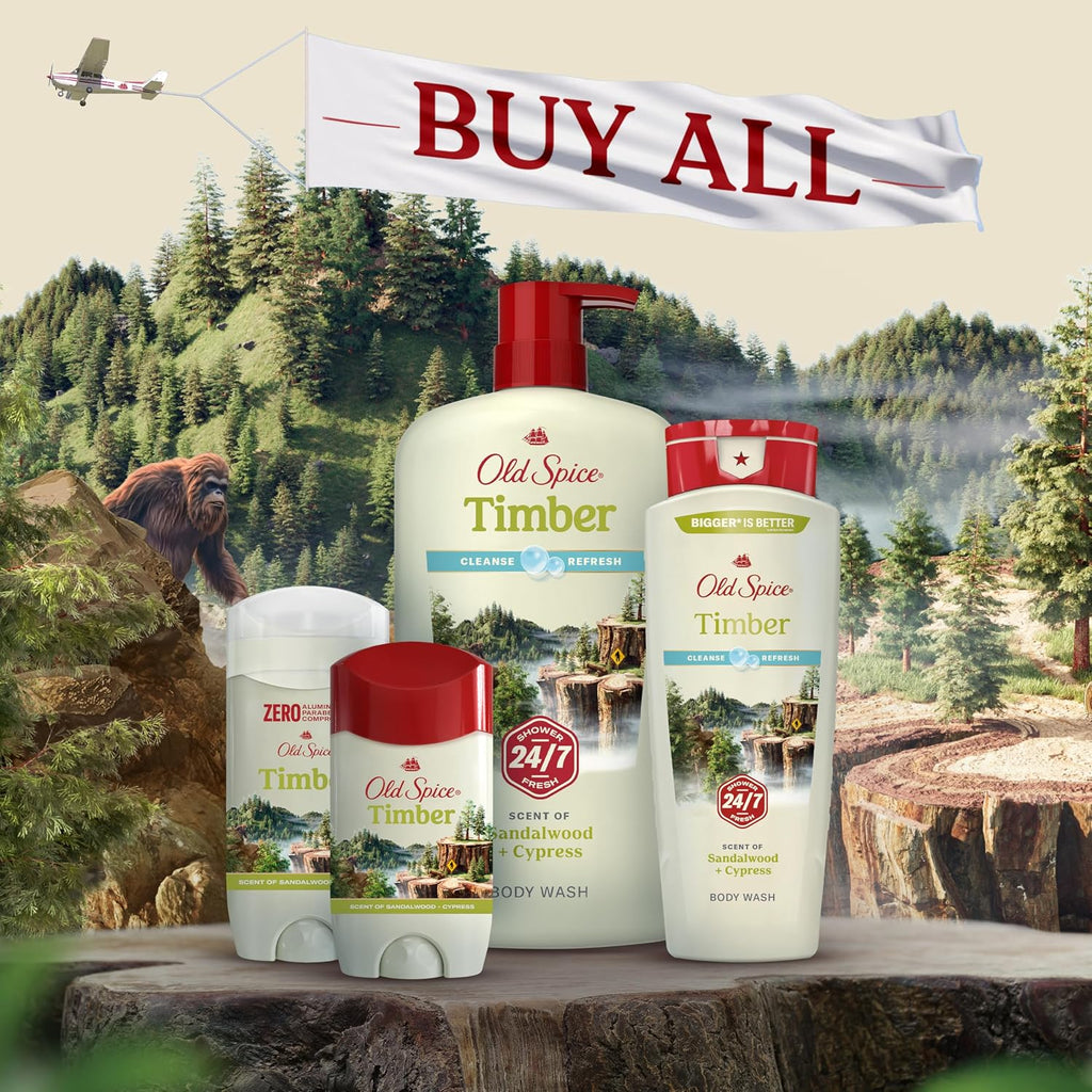 Old Spice Desodorante sin aluminio para hombres, Timber con sándalo...