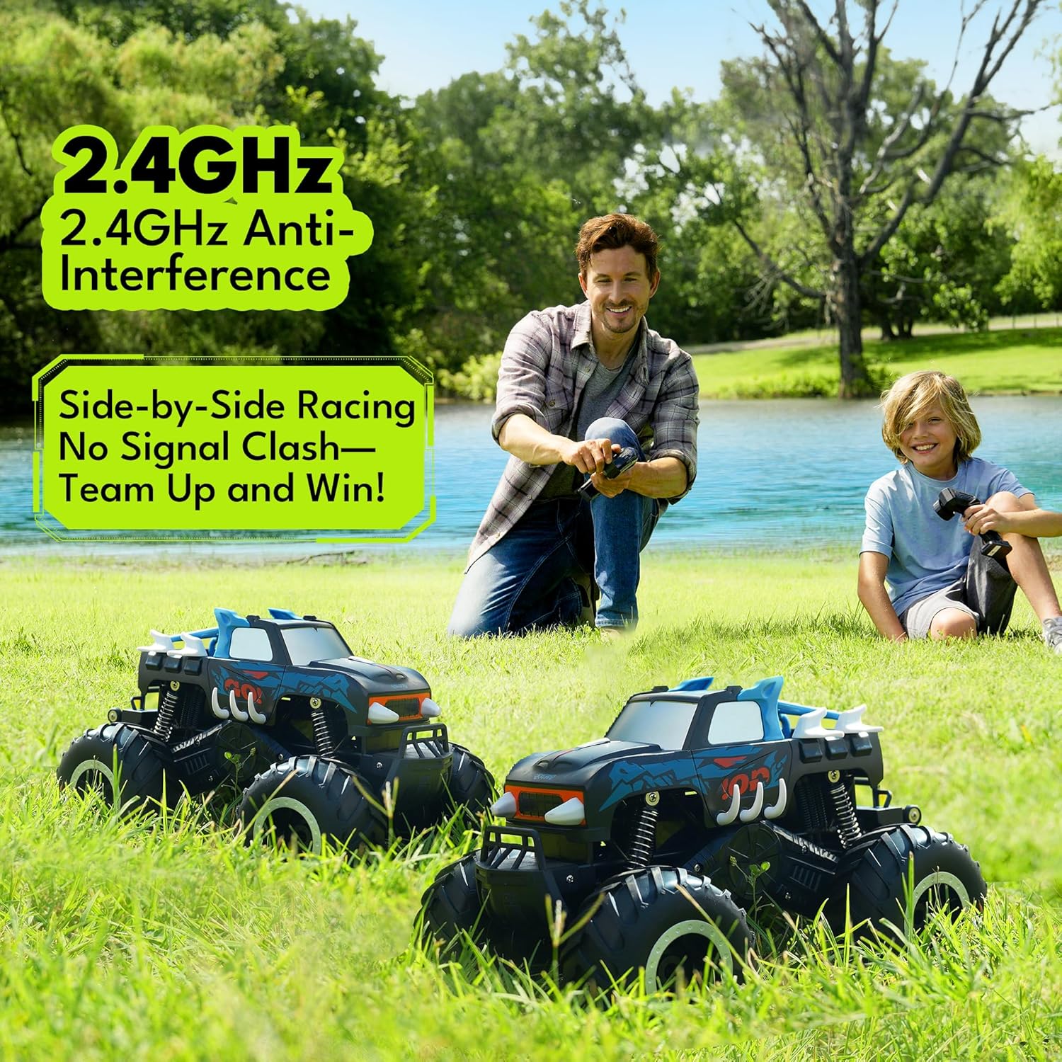 Threeking 1:16 Anfibio SUV Monster Truck All Terrain RC Car Crawler...