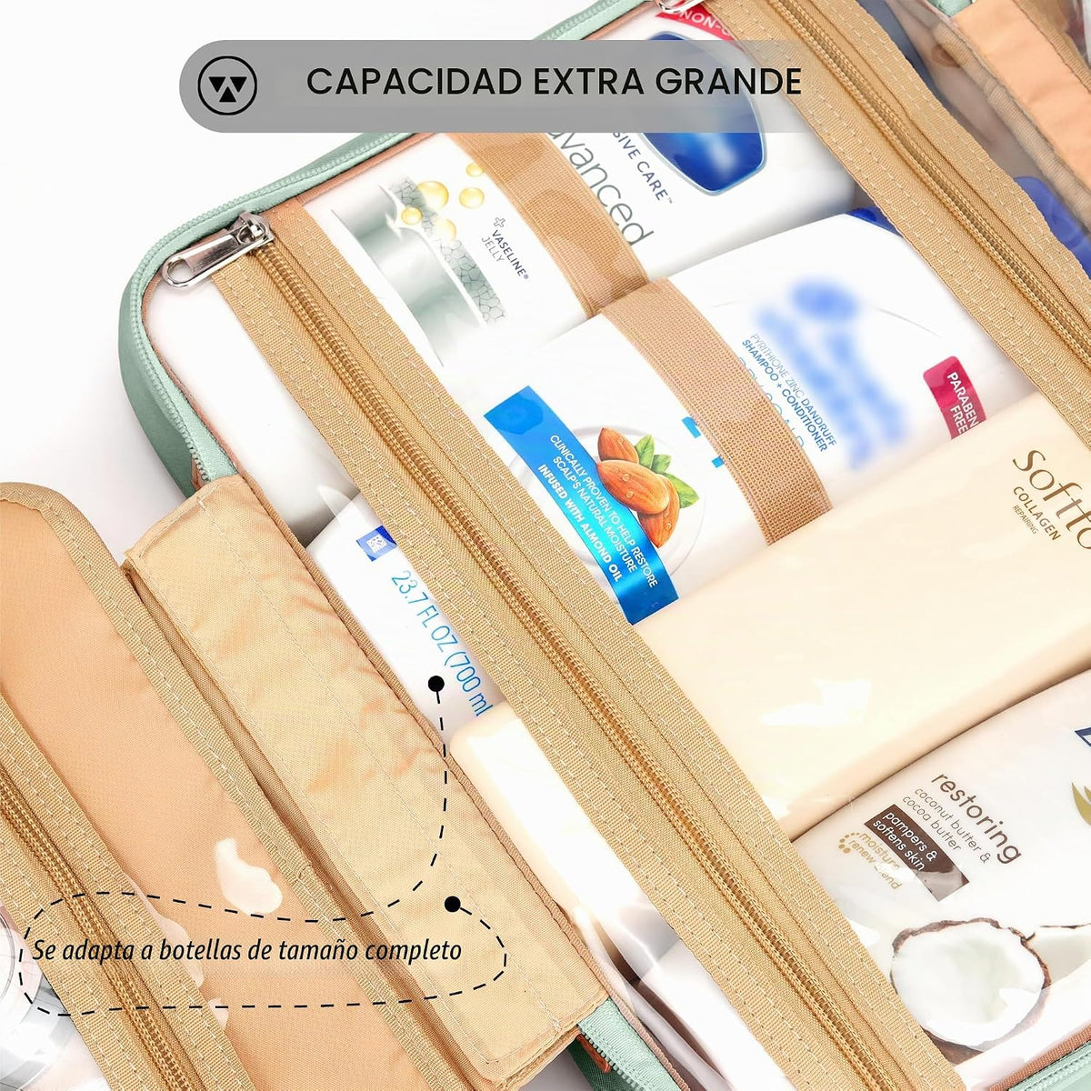 COOSKY Neceser colgante de viaje para mujer, artículos esenciales p...