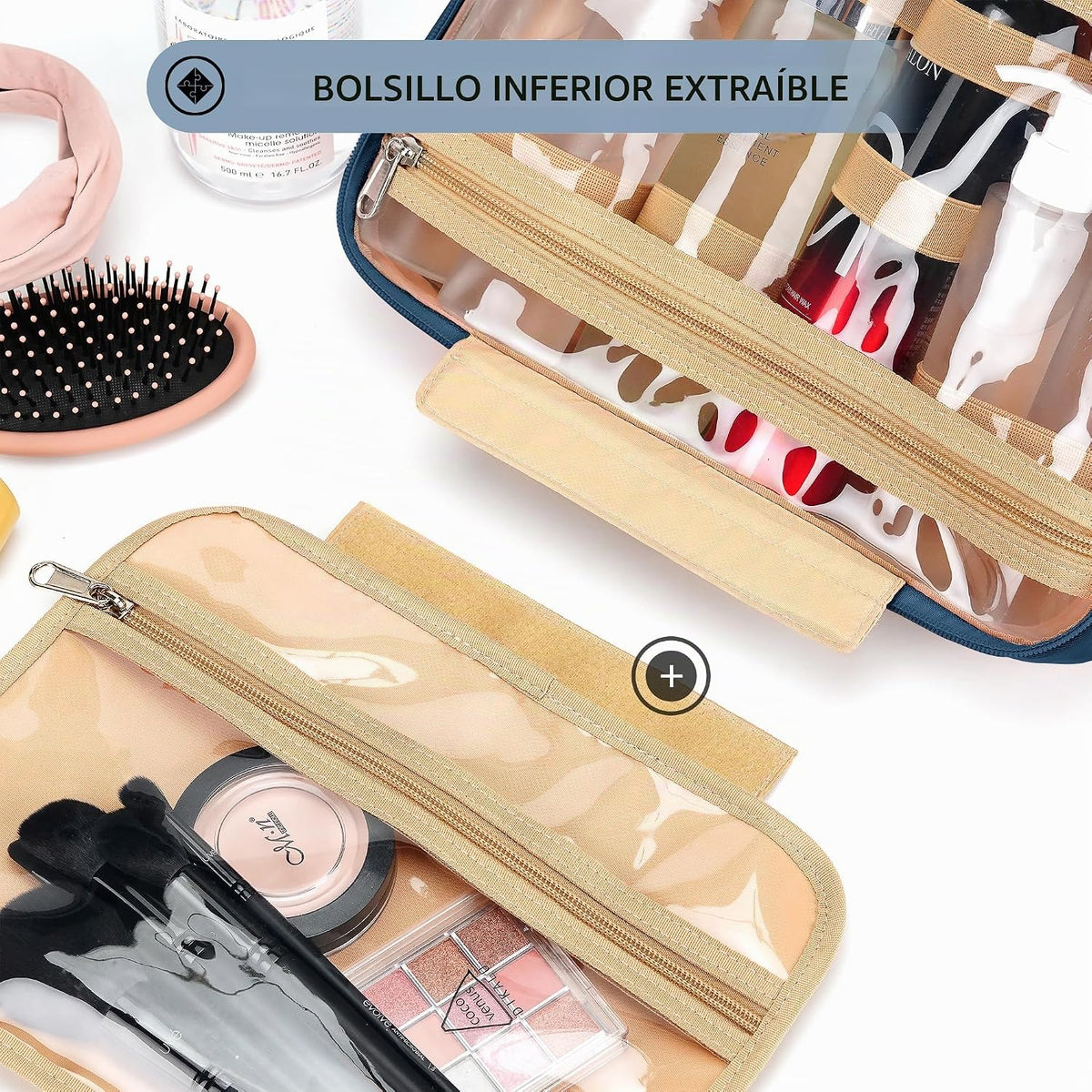 Neceser colgante de viaje para mujeres y hombres, con 6 fundas de b...