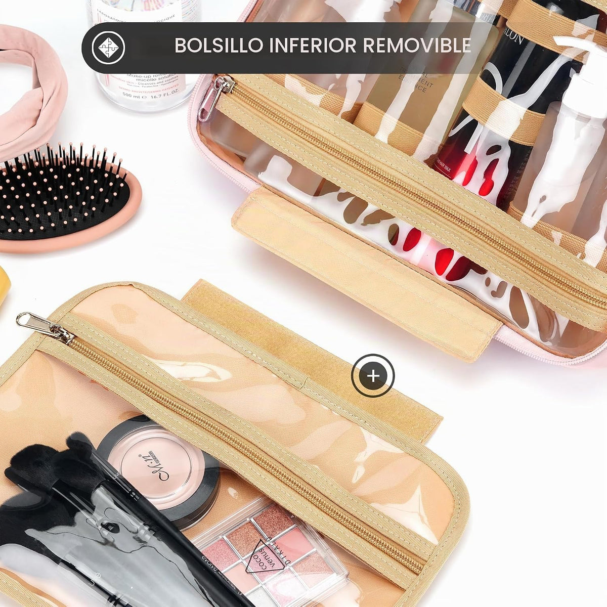 Neceser colgante de viaje para mujeres y hombres, con 6 fundas de b...