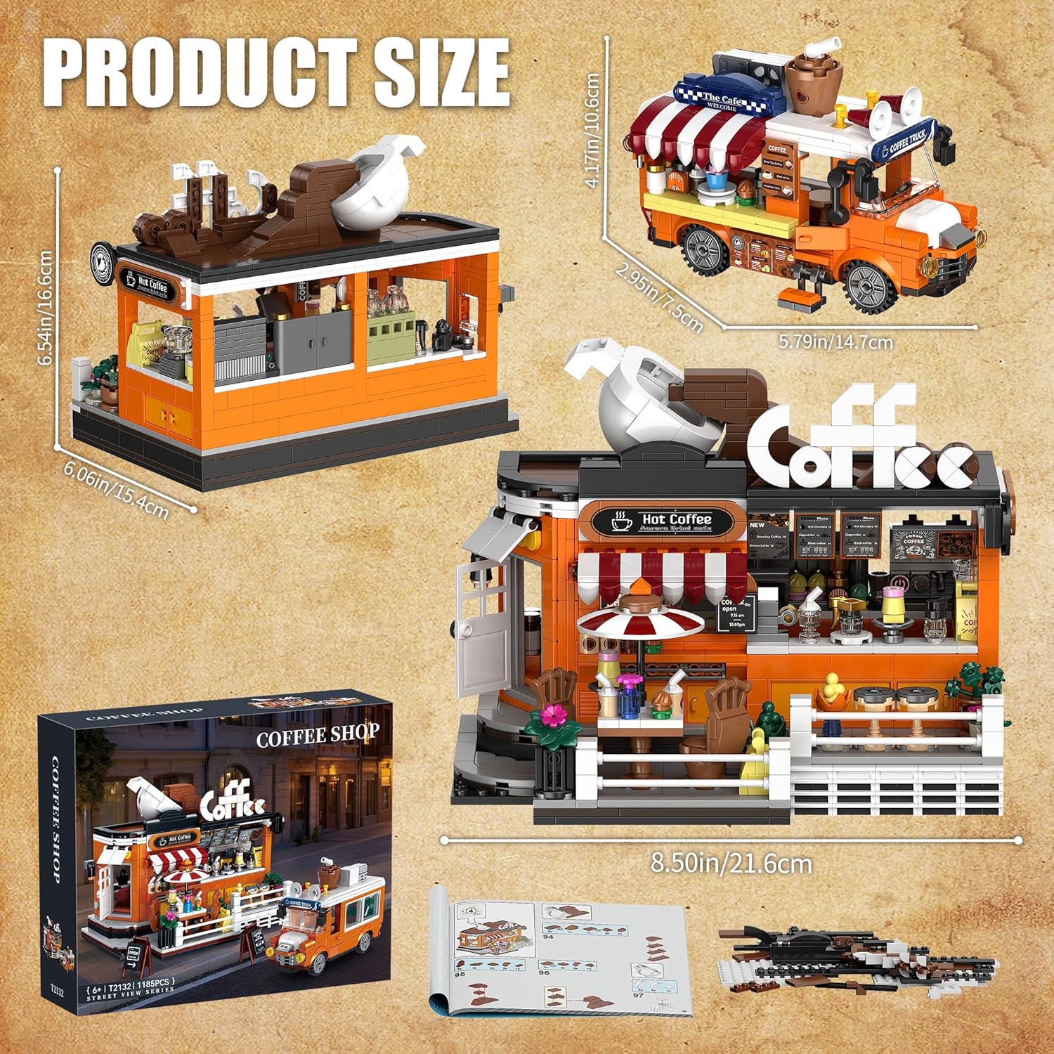 EITOLNR City Coffee House - Juego de bloques de construcción de 118...