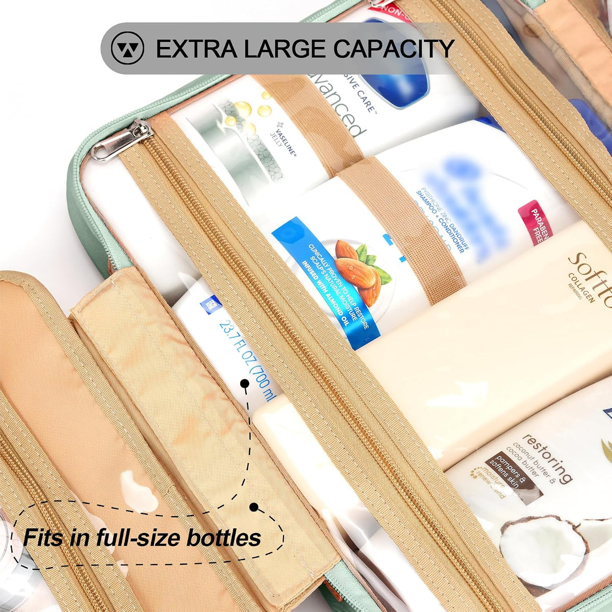 COOSKY Neceser colgante de viaje para mujeres y hombres, con 6 fund...