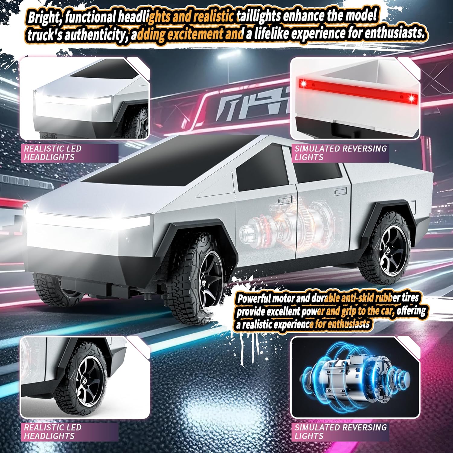 Vefercen Juguetes de automóvil a control remoto, camión RC todo ter...