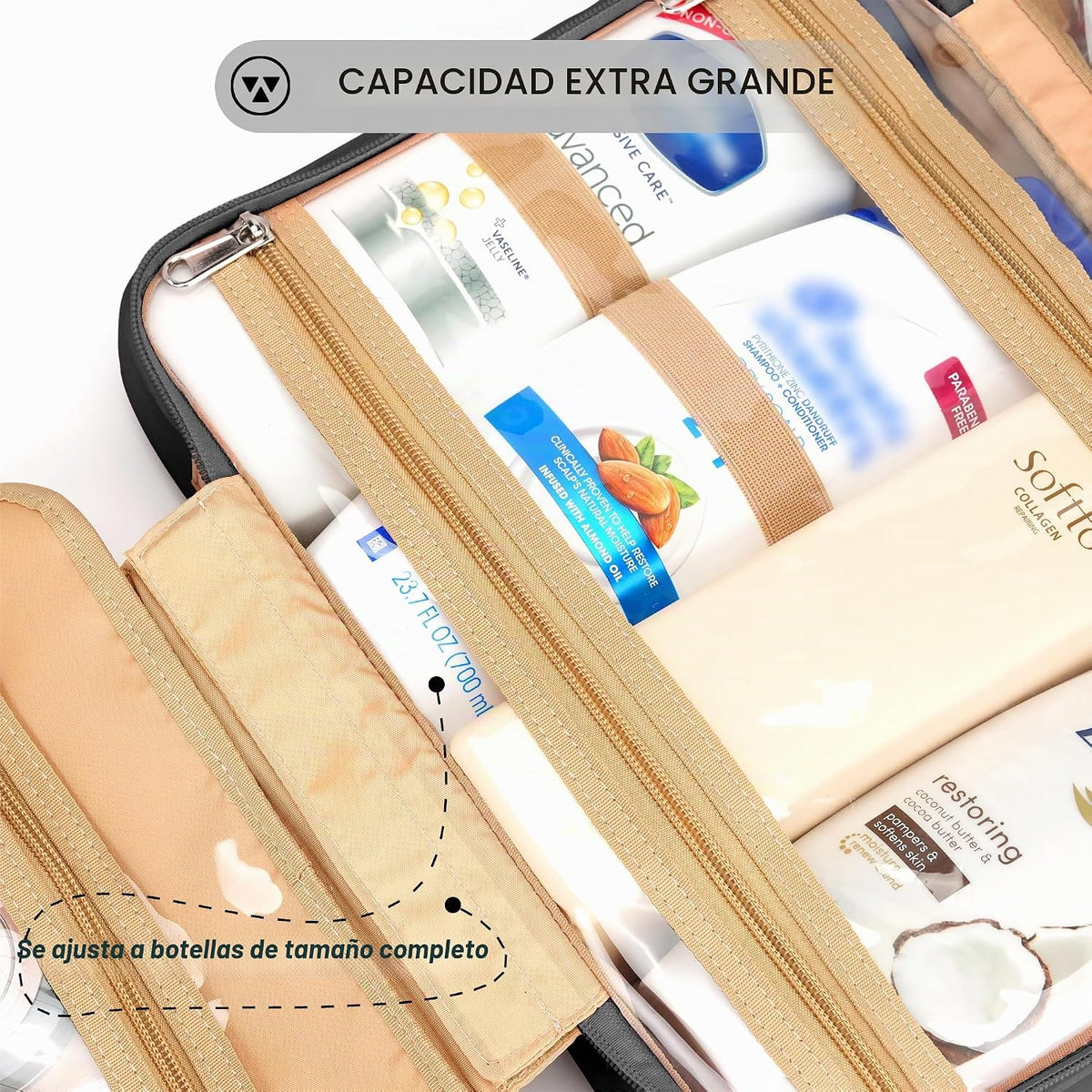 COOSKY Neceser colgante de viaje para mujer, con capacidad para cha...