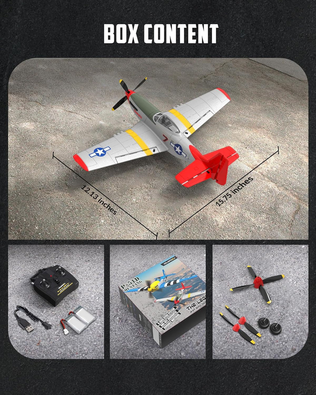VOLANTEXRC Avión RC, control remoto de 4 canales, avión de combate...