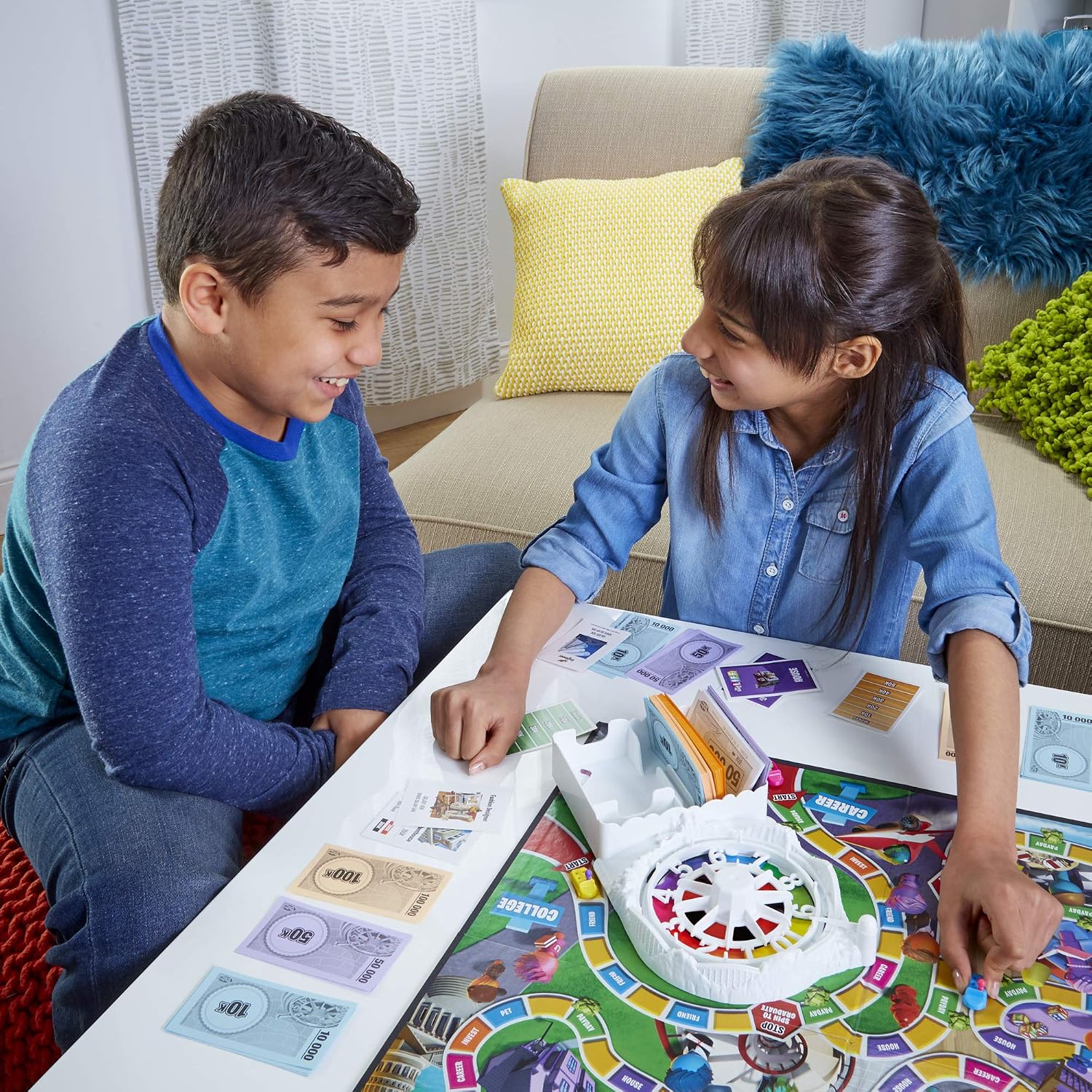 Juego de mesa The Game of Life, juegos familiares para niños de 8 a...