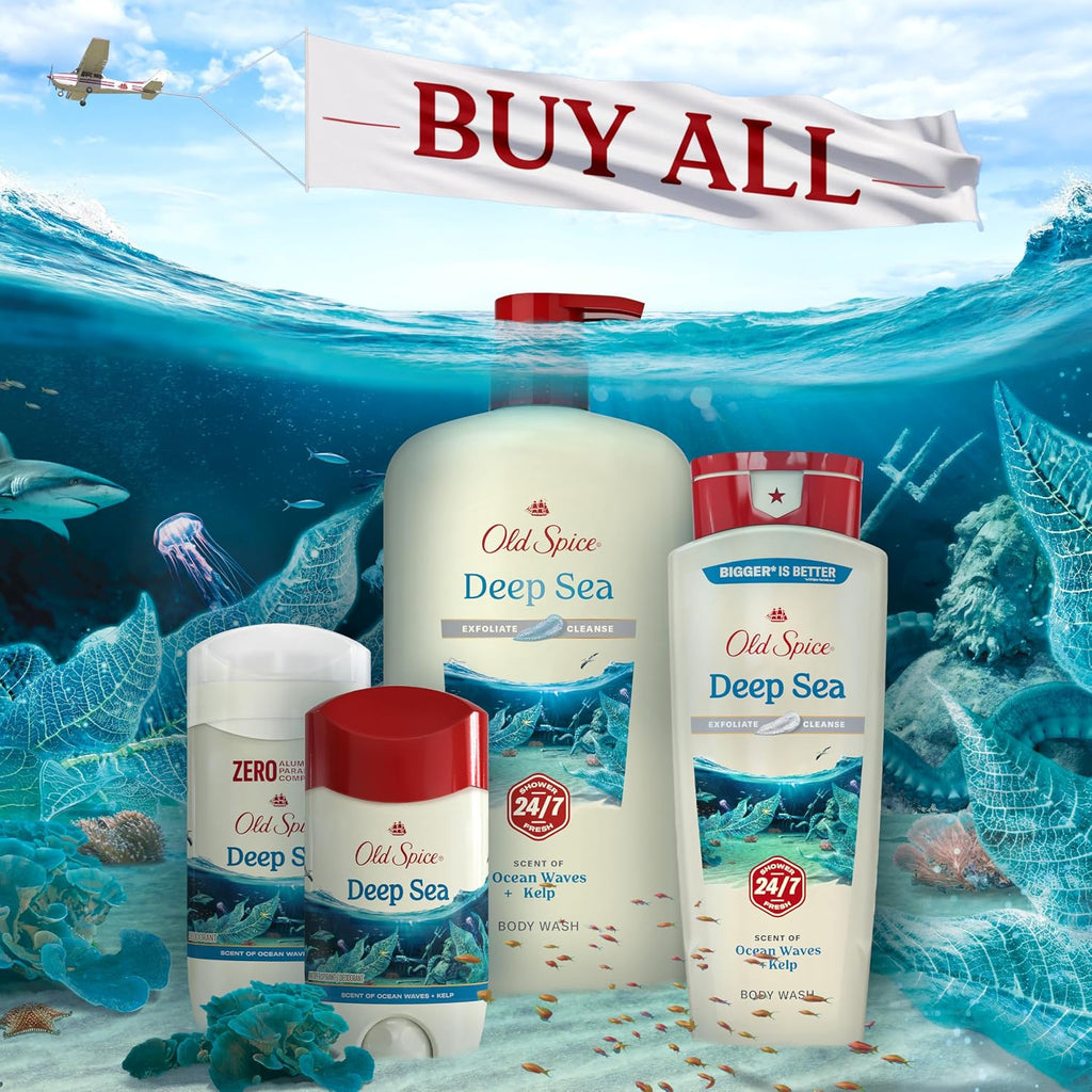 Old Spice Desodorante para hombres, sin aluminio, aroma de mar prof...