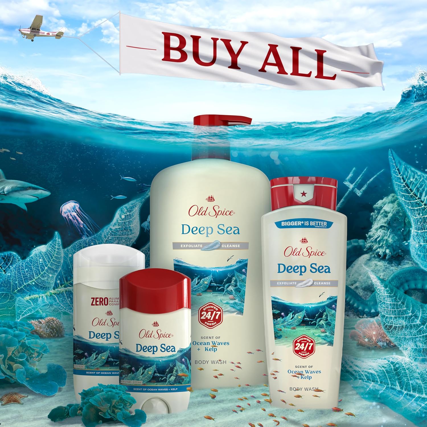 Old Spice Desodorante para hombres, sin aluminio, aroma de mar prof...
