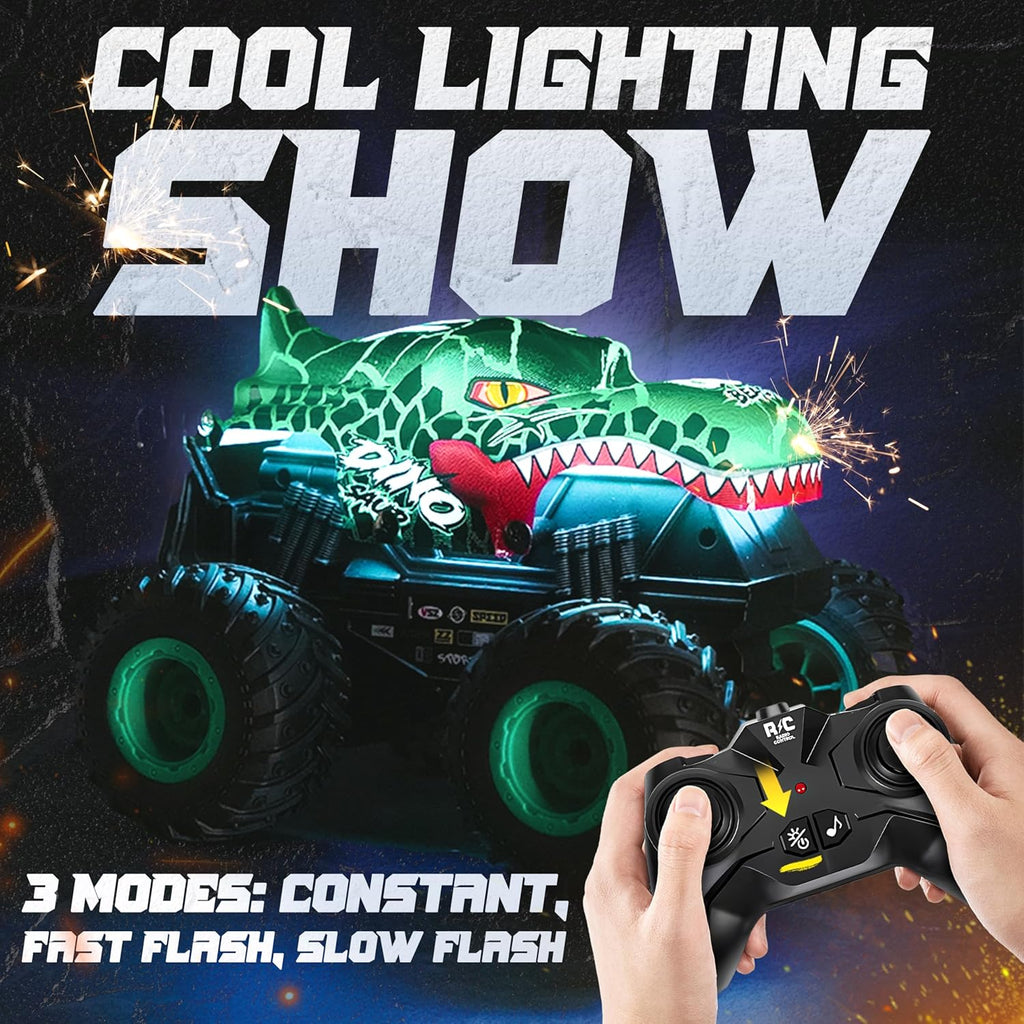 BEZGAR Monster Truck Toys - Camión monstruo de control remoto con l...