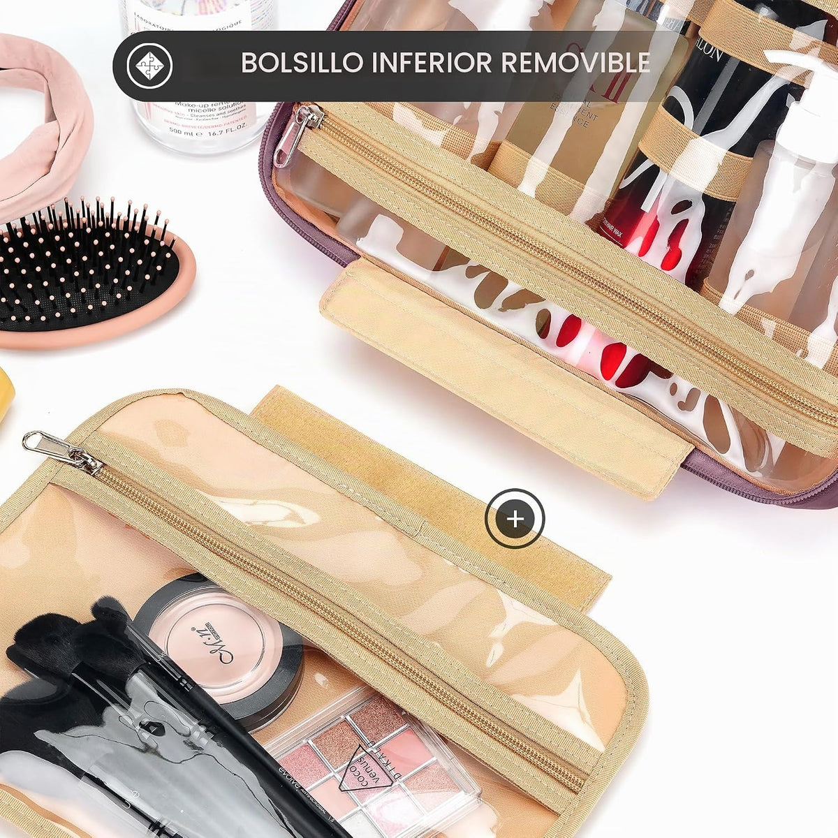 Neceser colgante de viaje para mujeres y hombres, con 6 fundas de b...
