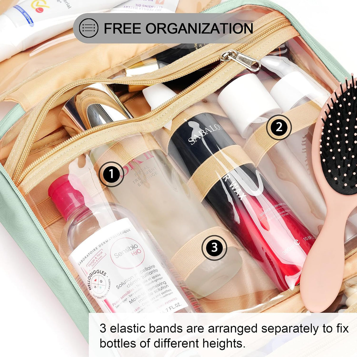 COOSKY Neceser colgante de viaje para mujeres y hombres, con 6 fund...